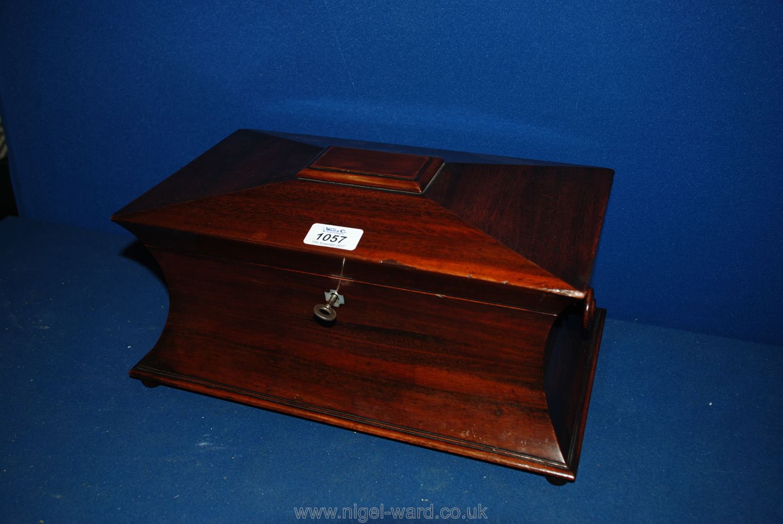 An antique Mahogany Sarcophagus Tea Caddy - Image 2 of 2