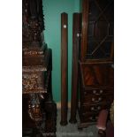 A pair of fluted Architectural wooden Columns, approx 5' 5" long x 4" width.