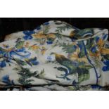 A blue Chintz double Bedspread