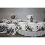 Twelve Crown Staffordshire bone china Coffee Cans and Saucers,