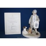 A Royal Worcester limited edition figure of a boy and dog entitled 'Can I come too' no.