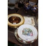 A quantity of display Plates including Coalport Nativity, Royal Worcester Christmas plates, etc.