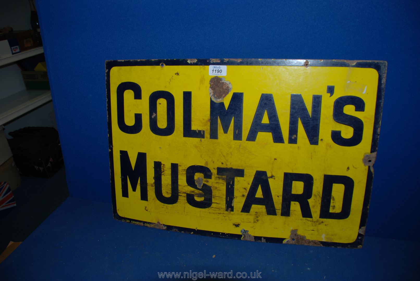 A Colman's Mustard Advertising Sign, 24" x 16".