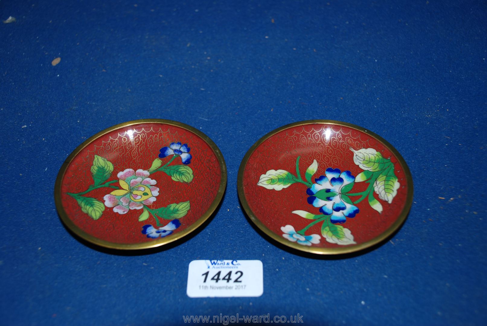 Two oriental Cloisonné Saucers/ashtrays.