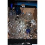 A quantity of miscellaneous glass including large Vase, Water Jugs, Chamber Sticks, Sugar Sifter,