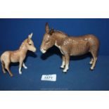 Two Beswick Donkeys,