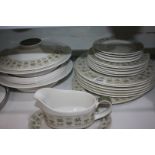 A Royal Doulton 'Samarra' pattern part Dinner Service including meat plate, six dinner plates,