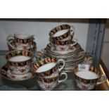 A Burgess Bros Carlisle ware Art Nouveau part Teaset including five cups and saucers,