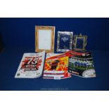Four Souvenir Sporting Programmes T/W Three Photo' Frames and A Miniature Hand Painted Japanese