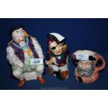 Three decorative character Jugs including Melba ware Henry VIII,