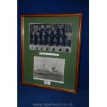 A framed Photograph and autographs of MCC Tourists to Australia 1946/47