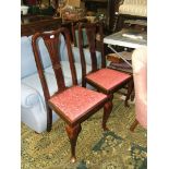A pair of Mahogany fretwork back Chairs