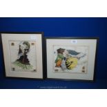 A pair of Comical Maps, lithographs by Vincent Brooks, Day & Son.