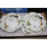 Two Wedgwood Tureens with lids, 9" diameter,