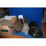 A quantity of Gents Hats including tweed, felt, Barbour cap, etc.