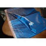 A good length of blue patterned Lining Fabric