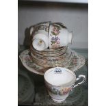 A Paragon 'Country Lane' part Teaset including five cups, five saucers, cake plate,