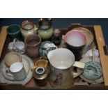 A quantity of china including German Vase and Jug, pottery Vases,