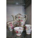 A Royal Stafford 'Rochester' Coffee Set including six cups and saucers, milk jug,