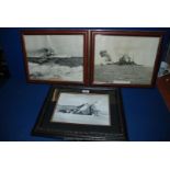 A framed Photograph of a Shipwreck at Perranporth circa 1900,