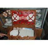 A Wicker Picnic Hamper by Brexton complete with original china teacups,