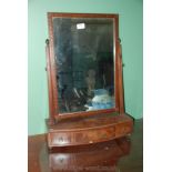 A Georgian Dressing Mirror with decorative inlay and three drawers beneath