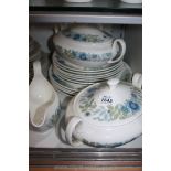 A Wedgwood 'Clementine' pattern part Dinner Service including two lidded vegetable dishes,