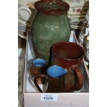 Four items of Ewenny Pottery including two vases,