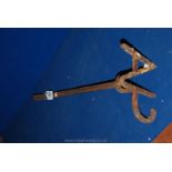 A Gaucho's Fire Heated Branding Iron with Lettering 'CVA' Possibly 'Cortijo V….A…..
