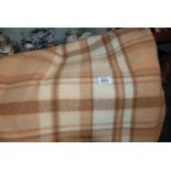 A pair of beige check Double Pure Wool Blankets by 'Wondawarm' of New Zealand
