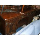 A Victorian Oak Sideboard, having upstand back, rectangular top,