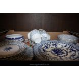 A box of assorted Blue and White China Inc.