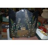 A papier mache Fire Screen,