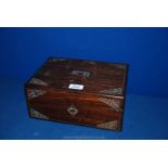 An antique mother of pearl Rosewood inlaid Box
