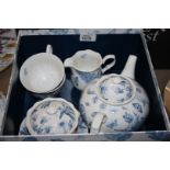 A Portmeirion 'Botanic Blue' breakfast set.