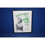 A framed sheet of Music entitled 'Doonaree Song' by Emor (Eilish Boland) recorded by Vera Lynn