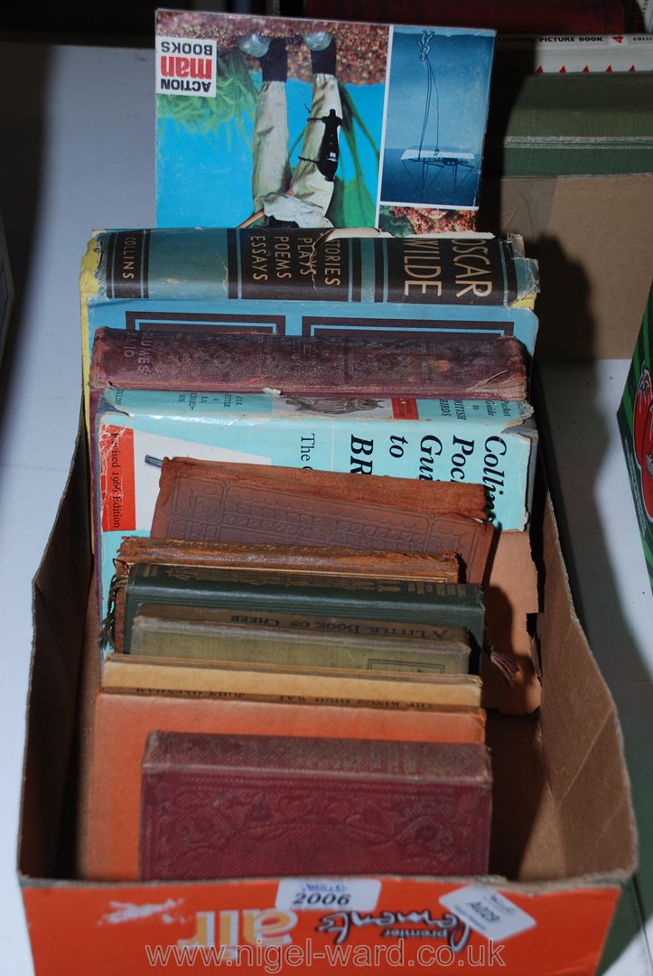 A box of books incl Oscar Wilde, a Little Book of Cheer,