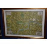 A framed Pictorial Map of London