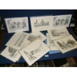 A Box of Framable Artists Prints of South Wales Scenes Inc. Dinas Powys, Penarth, Cardiff Etc.