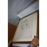A Drawing of a Nude in gilt frame