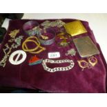 Miscellaneous vintage Bangles, compact, belt buckle, etc.