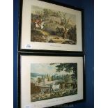 A pair of coloured framed Hunting Prints,