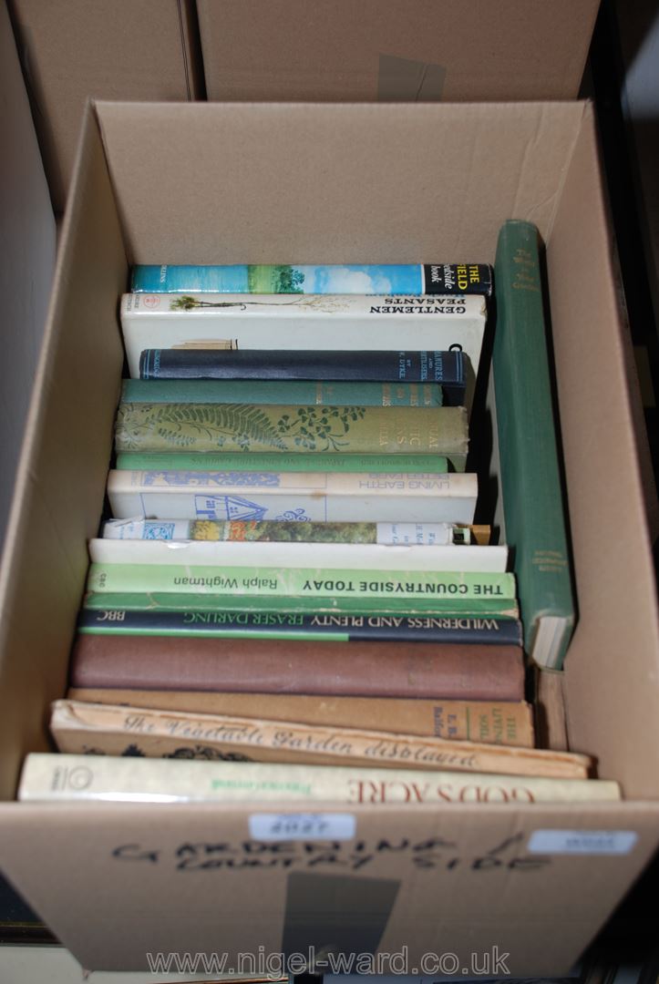 A box of books incl Countryside, Gardening,