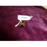 A 9ct Gold garnet boat shaped Ring