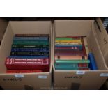 Two boxes of books incl Novels, The World Over, Withering Heights,