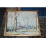 John Wilson FRSA, RWS, RSA, Watercolour of 'A Devonshire farm, near Sidmouth' framed,