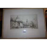 A William Walcott Engraving of St. Paul's Cathedral, signed in pencil in margin, 11 3/4'' x 6 1/2''.