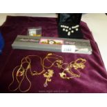 A quantity of Costume Jewellery including necklaces, earrings, wristwatch, etc.