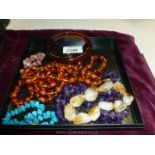 A quantity of semi-precious stone Bracelets,