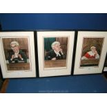 Three framed Salon Prints, Right Hon. Lord Upjohn, Right Hon.